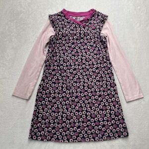Tea Collection Long Sleeve Faux Wrap Dress Girls 7 Cherry Blossom‎ Floral Cotton